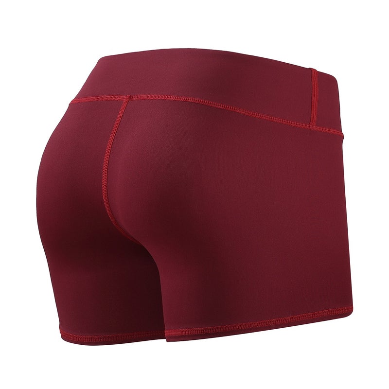 Tough Mode Women's 3" Athletic Workout Volleyball Running WOD Compression Shorts Burgundy - Image 3